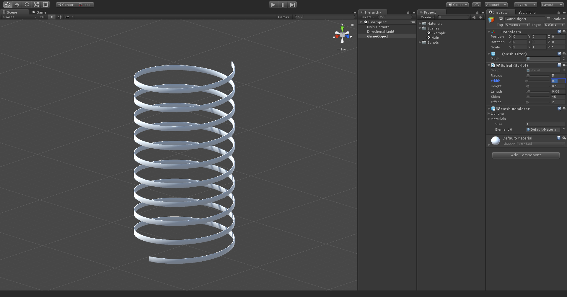 Procedural Spiral Mesh in Unity